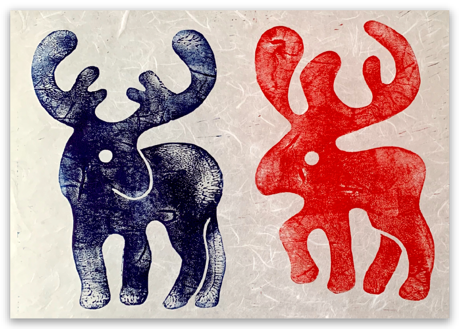 Moose Couple Sticker